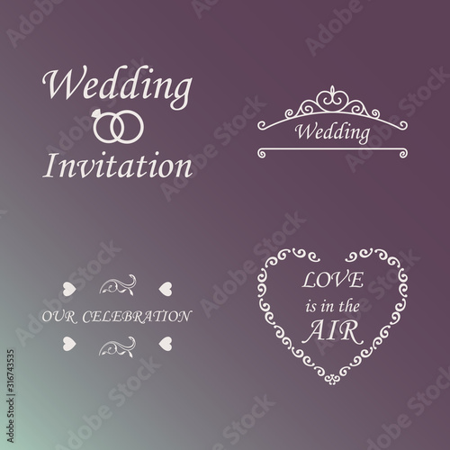 Vector template for wedding cards