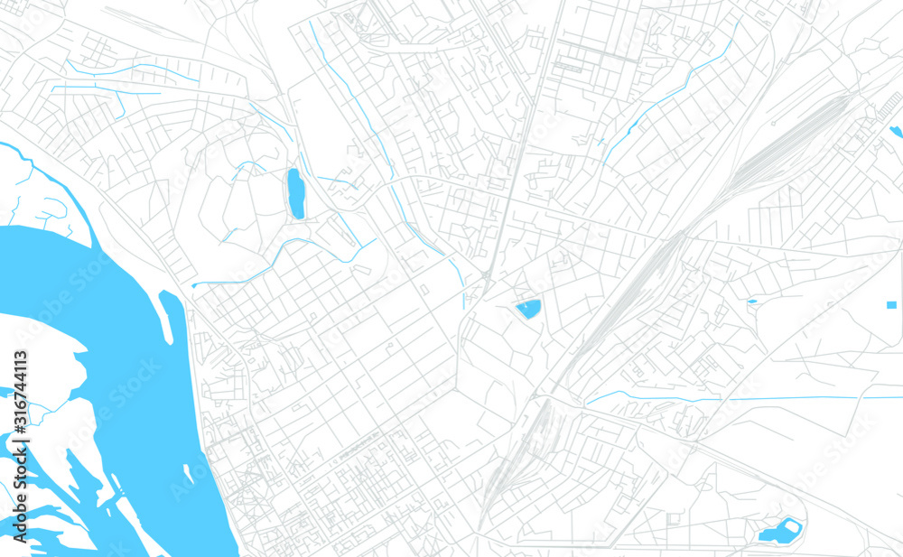 Kremenchuk, Ukraine bright vector map