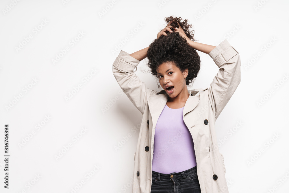 Cheerful playful attractive young african woman Cheerful playful attractive young african woman