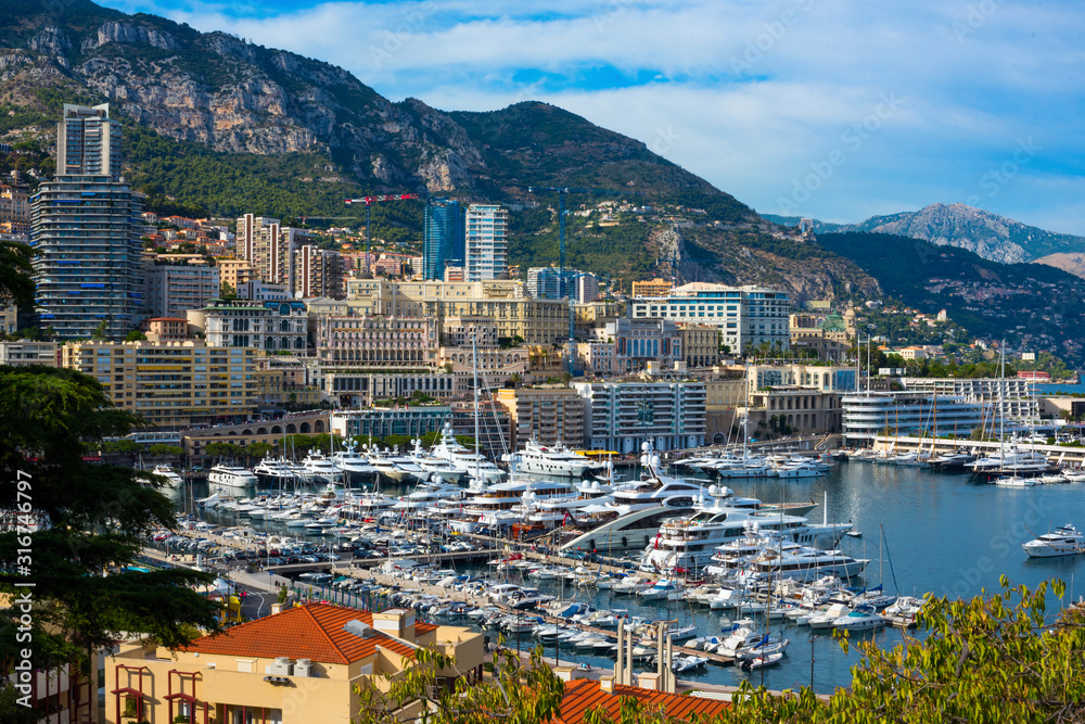 Marina with yachts in Monaco..