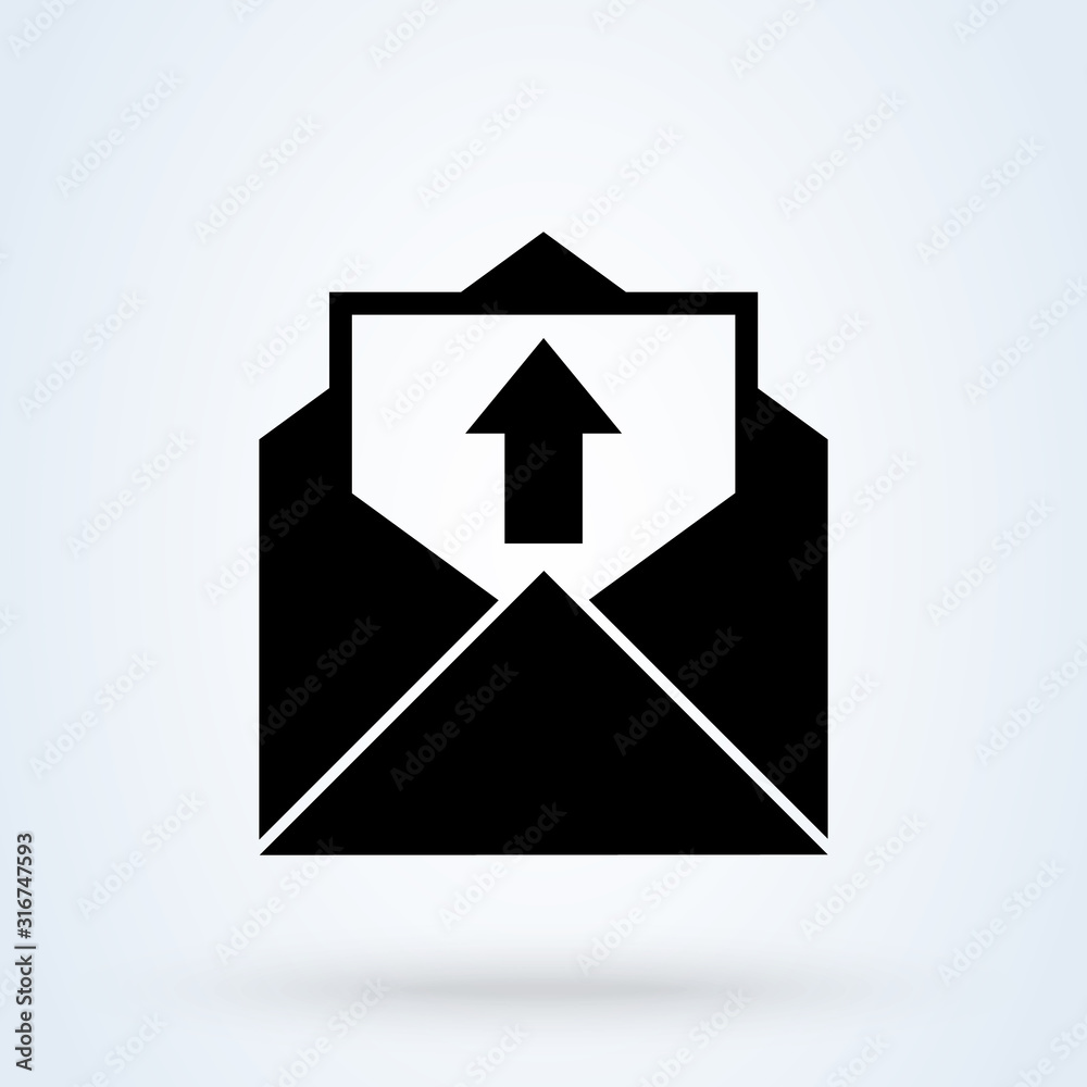 Feedback Letter With Up Arrow icon. vector Simple modern design illustration. Feedback Letter With Up Arrow icon. vector Simple modern design illustration.