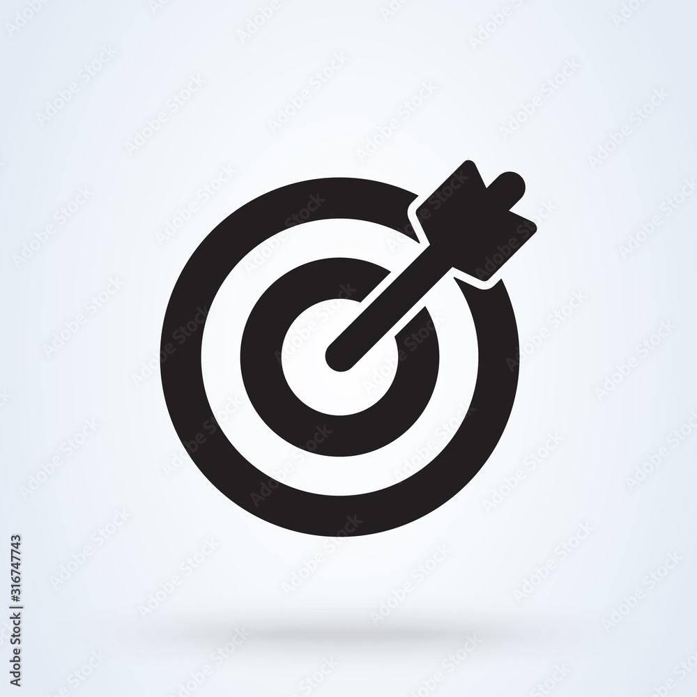 Target and arrow icon. vector Simple modern design illustration. Target and arrow icon. vector Simple modern design illustration.