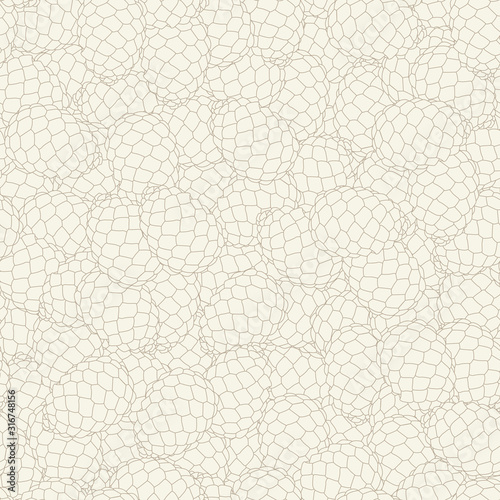 Vector Brown Pinecones Line Art Texture on Beige Background Seamless Repeat Pattern. Background for textile, book covers, manufacturing, wallpapers, print, gift wrap and scrapbooking.