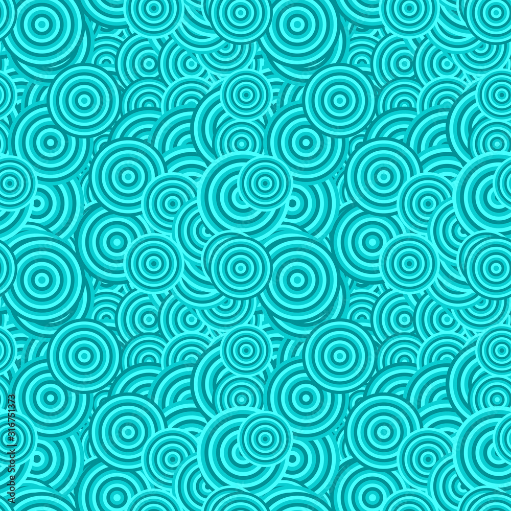 Geometrical seamless concentric ring pattern background - vector graphic