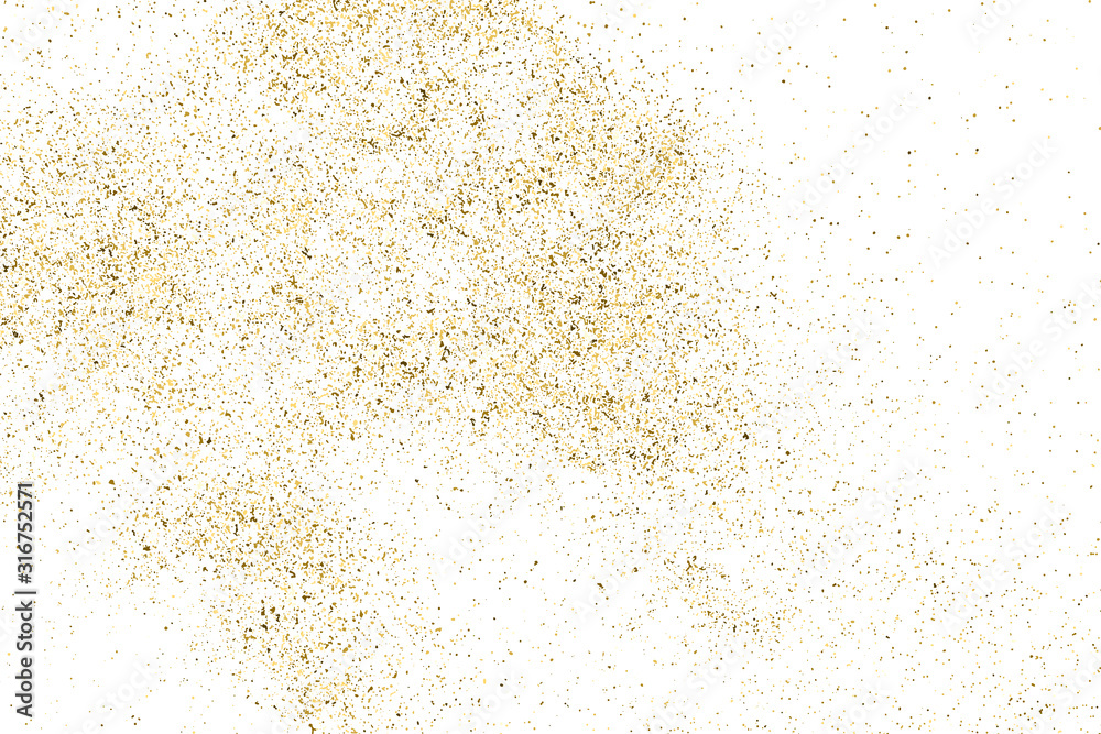 Gold Glitter Texture White Background Golden Explosion Confetti