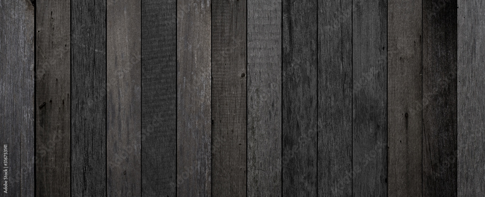 Fototapeta premium Old dark wooden boards texture for background.