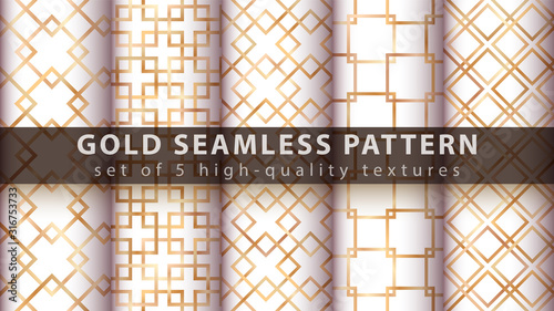 Gold princess glitter seamless pattern.