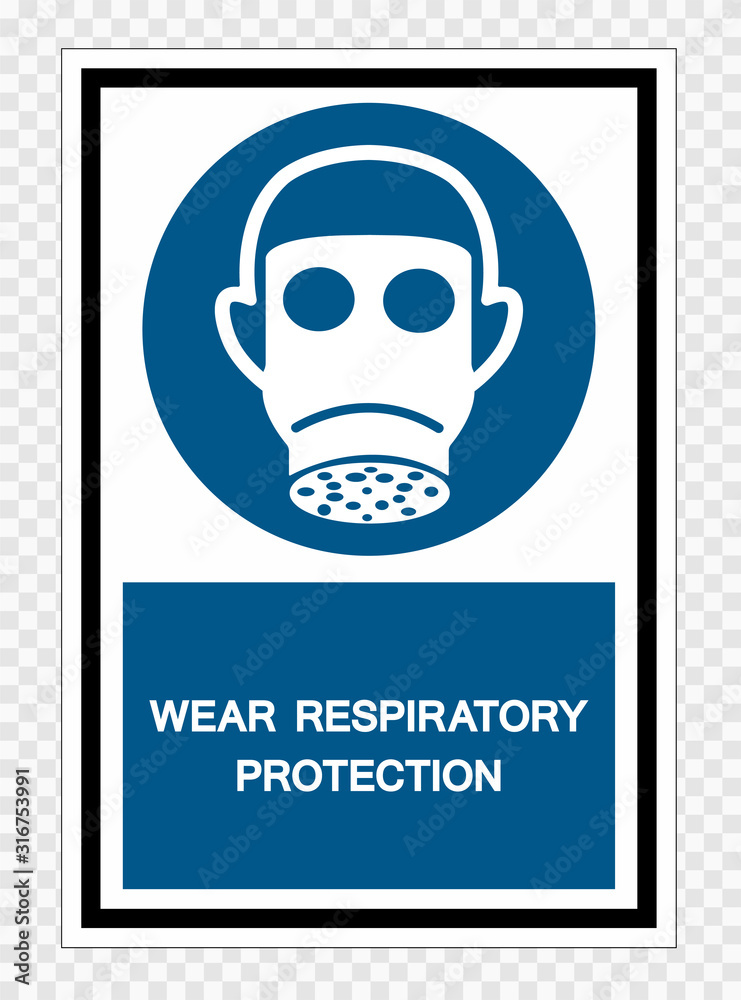 Wear Respiratory Protection Symbol Sign Isolate on transparent Background,Vector Illustration Wear Respiratory Protection Symbol Sign Isolate on transparent Background,Vector Illustration