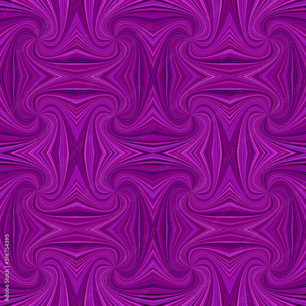 Purple seamless psychedelic abstract spiral burst stripe pattern background - vector illustration