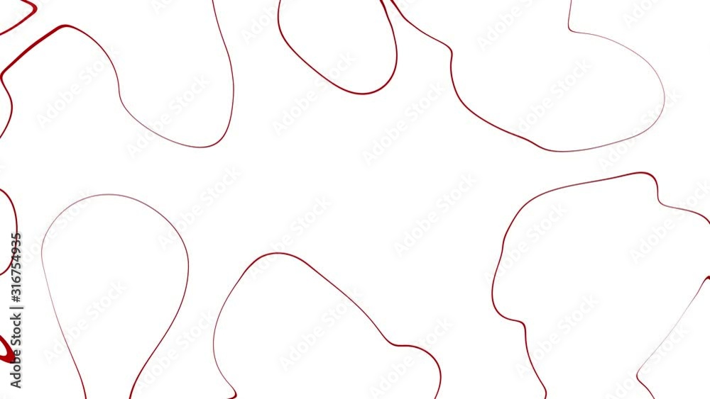 Seamless animation of abstract red lines on white background. Isolated. Loopable 4K animation. Seamless animation of abstract red lines on white background. Isolated. Loopable 4K animation.