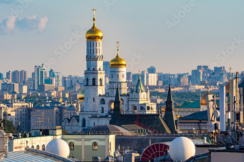 Russia. Roofs of Moscow.Sightseeing photos Moscow.Church of St. John Climacus. Tour of the rooftops of Moscow.Orthodox churches of Russia. Excursions to the Orthodox churches.Russian architecture photo