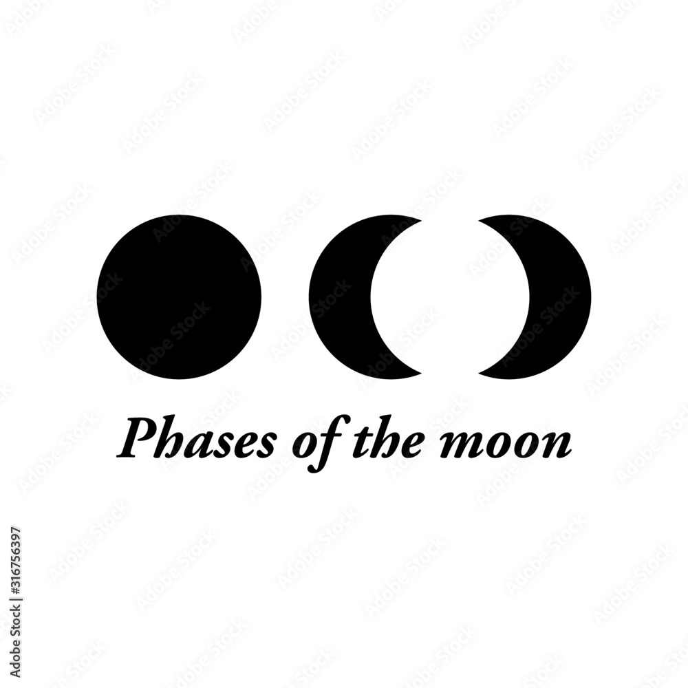 phases of the moon icon vector - illustration phases of the moon icon vector - illustration