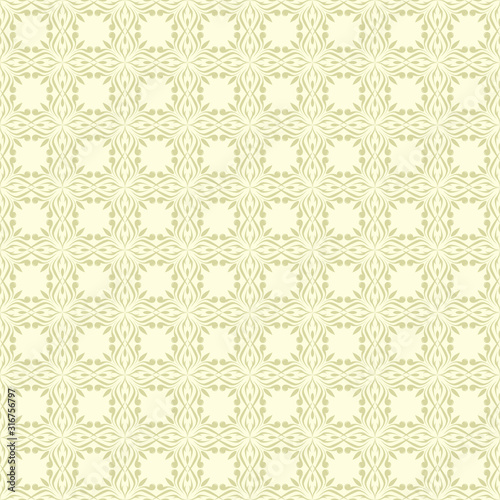 Floral background. Olive green seamless pattern