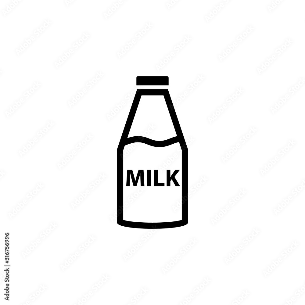 Bottle of milk outline icon. Clipart image isolated on white background Bottle of milk outline icon. Clipart image isolated on white background
