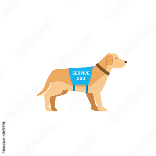 Service dog icon. Clipart image isolated on white background