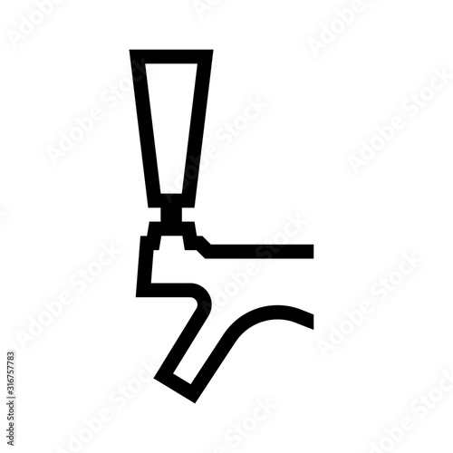 Beer tap outline icon. Clipart image isolated on white background
