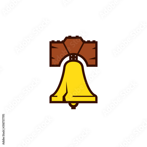Liberty bell icon. Clipart image isolated on white background