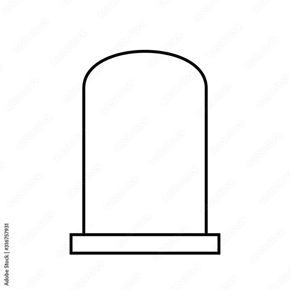 Vettoriale Stock Blank headstone outline icon. Clipart image isolated