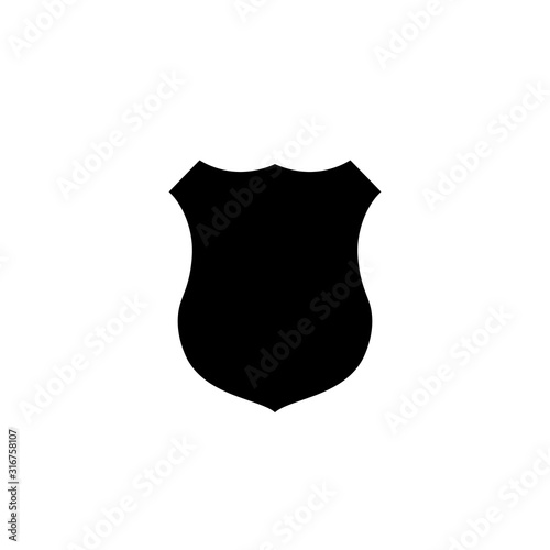 Blank police badge icon. Clipart image isolated on white background