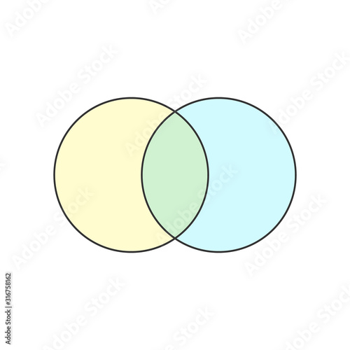 Blank Venn diagram icon. Clipart image isolated on white background