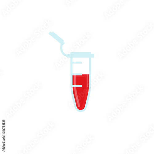 Blood collection tube icon. Clipart image isolated on white background
