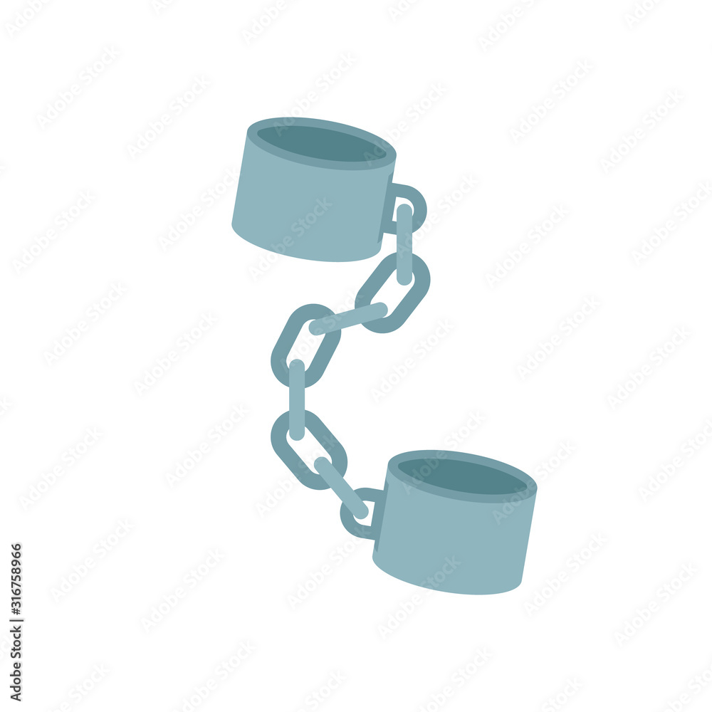 Shackles vector icon. Clipart image isolated on white background Stock