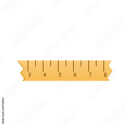 Broken ruler icon. Clipart image isolated on white background