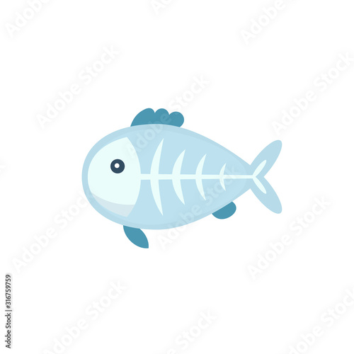 Fish X-ray icon. Clipart image isolated on white background