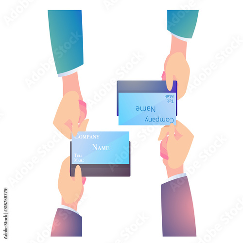hand holding business card