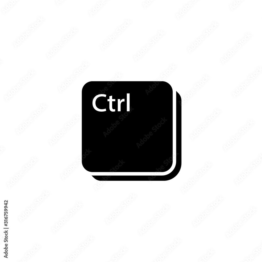 Ctrl key icon. Clipart image isolated on white background Stock Vector