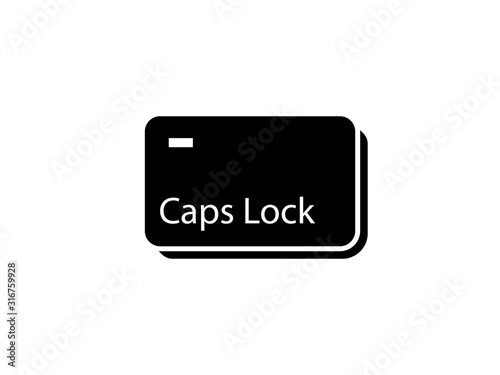 Caps Lock key icon. Clipart image isolated on white background photo