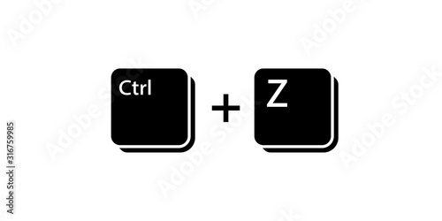 Ctrl Z key icon. Clipart image isolated on white background photo