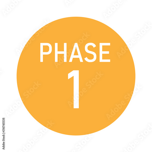 Phase 1 icon. Clipart image isolated on white background
