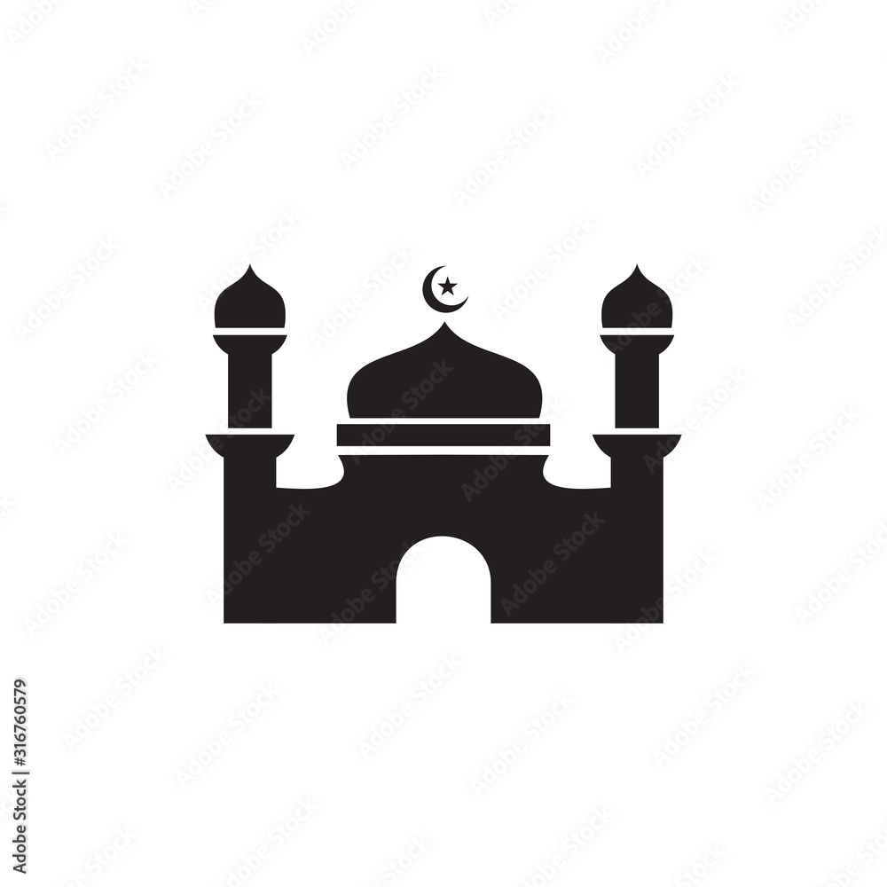Mosque building icon logo design vector template Mosque building icon logo design vector template