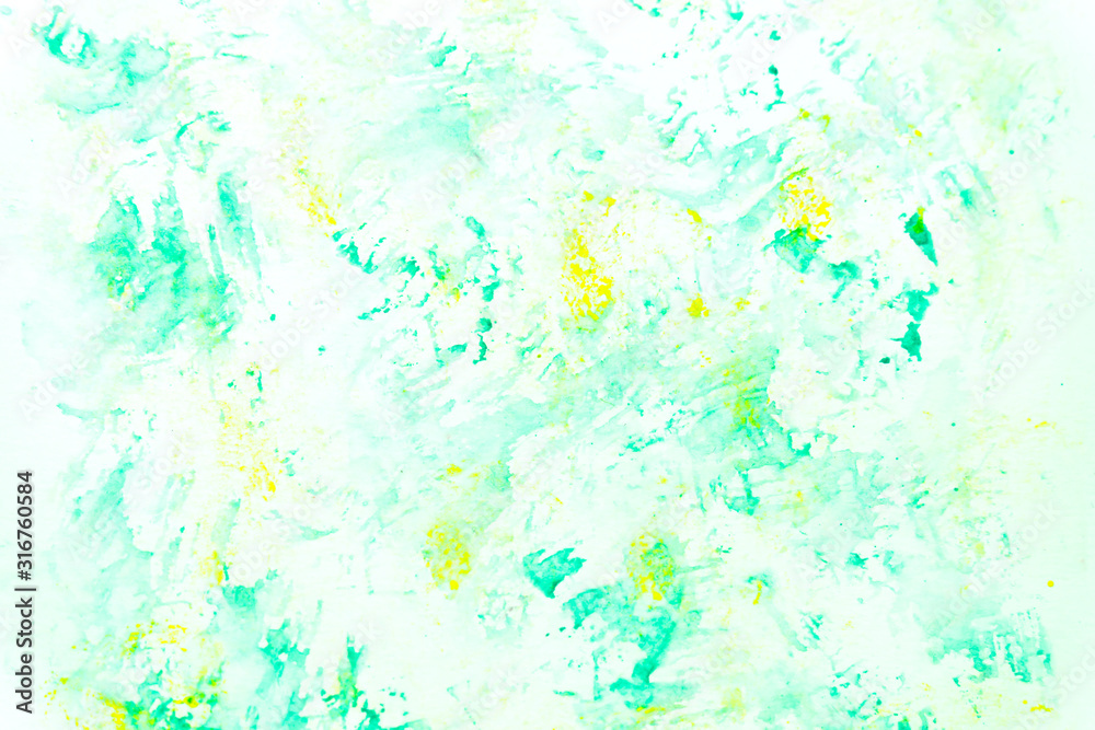 Multi color watercolor on white background.The color splashing in the paper.It is a hand drawn. For text, element for decoration.