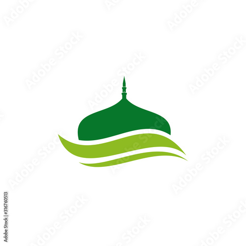 Mosque building icon logo design vector template