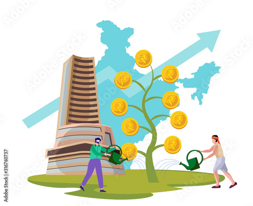 indian economy growth vector