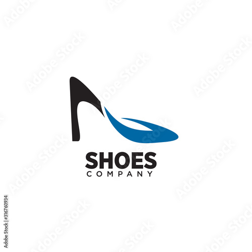 Woman shoes logo design vector template