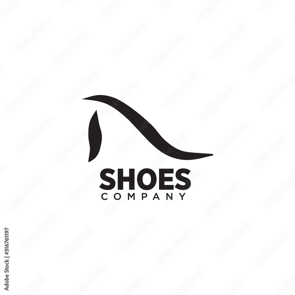 Fototapeta premium Woman shoes logo design vector template