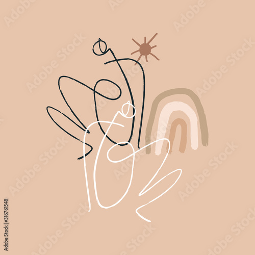 Continuous Girl Line Art Female Figure Body Woman Minimalist Print Female Contour Illustration Picasso Style