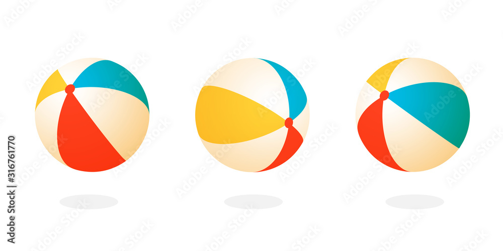 Beach ball set icon. Clipart image isolated on white background Stock