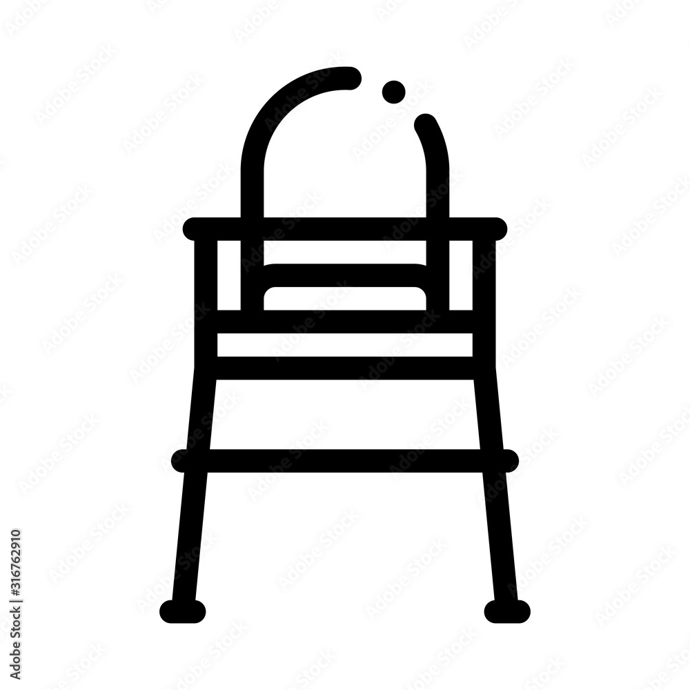 Chair For Feeding Icon Vector. Outline Chair For Feeding Sign. Isolated Contour Symbol Illustration Chair For Feeding Icon Vector. Outline Chair For Feeding Sign. Isolated Contour Symbol Illustration