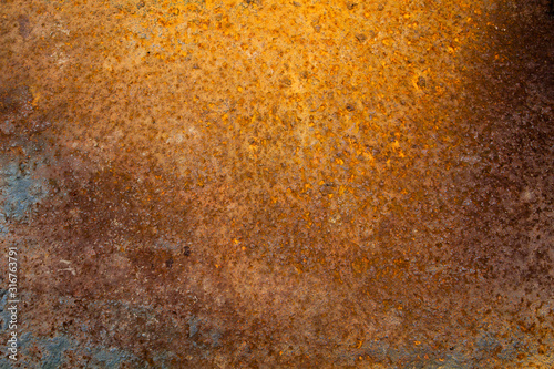 Old rusted metallic plate detail