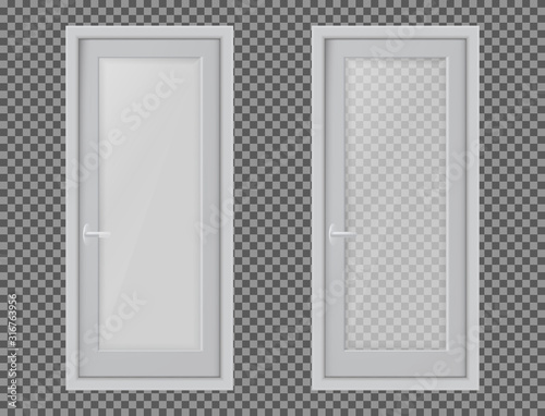 Vector realistic different closed white door