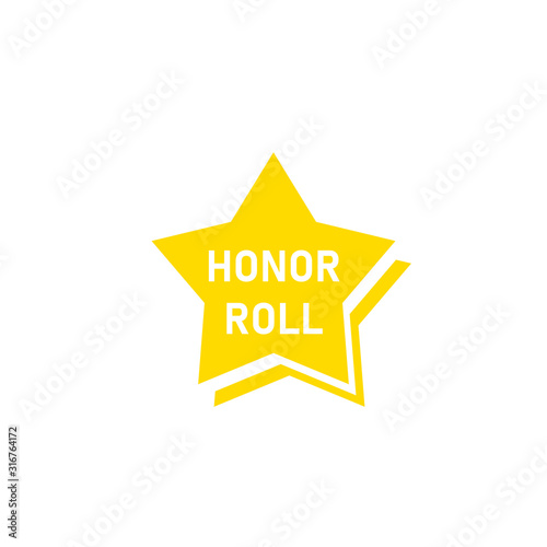 Honor Roll achievment star icon. Clipart image isolated on white background