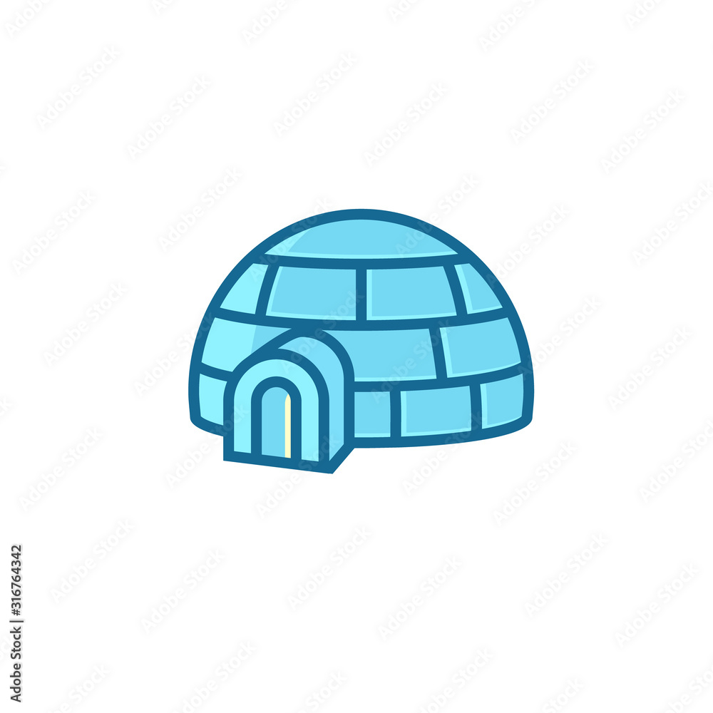 Igloo vector icon. Clipart image isolated on white background Igloo vector icon. Clipart image isolated on white background