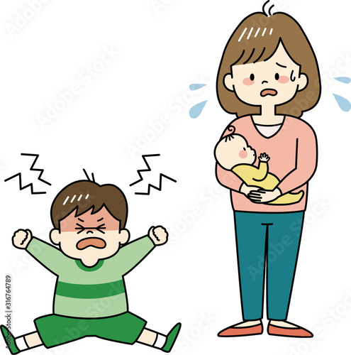 イヤイヤ期の子どもに困るお母さん