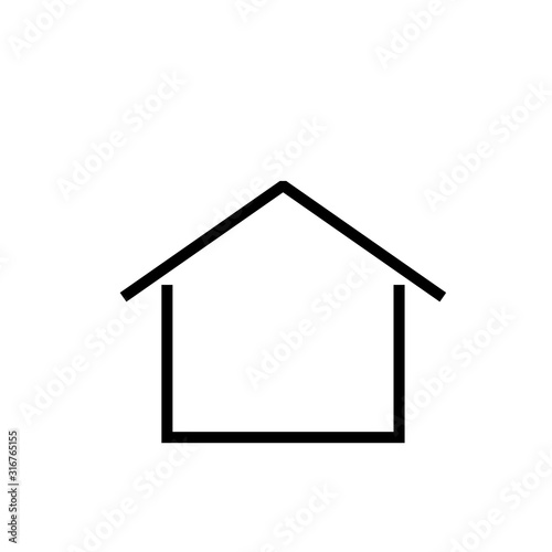 Single story house simle icon. Clipart image isolated on white background