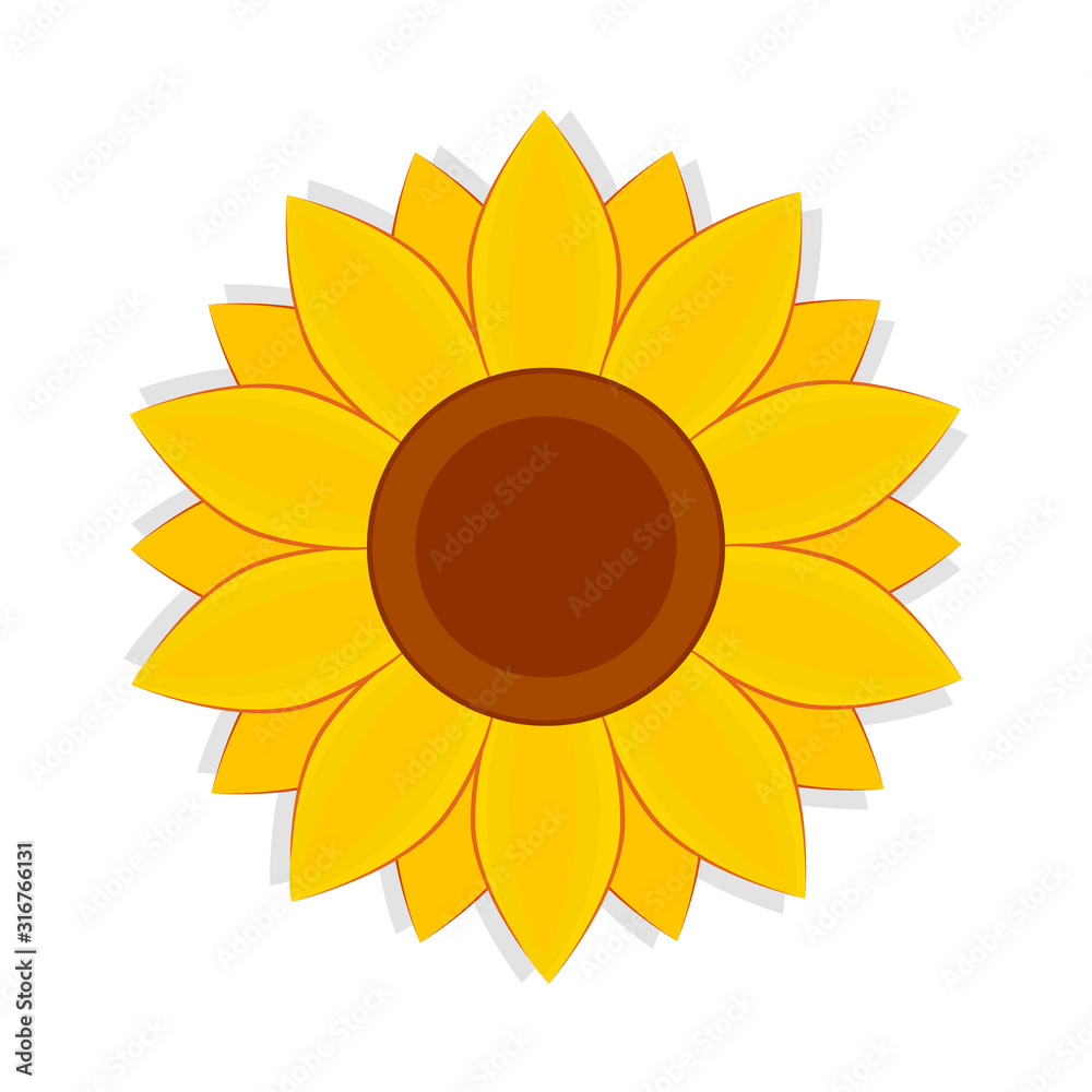 Simple sunflower icon. Clipart image isolated on white background Stock ...