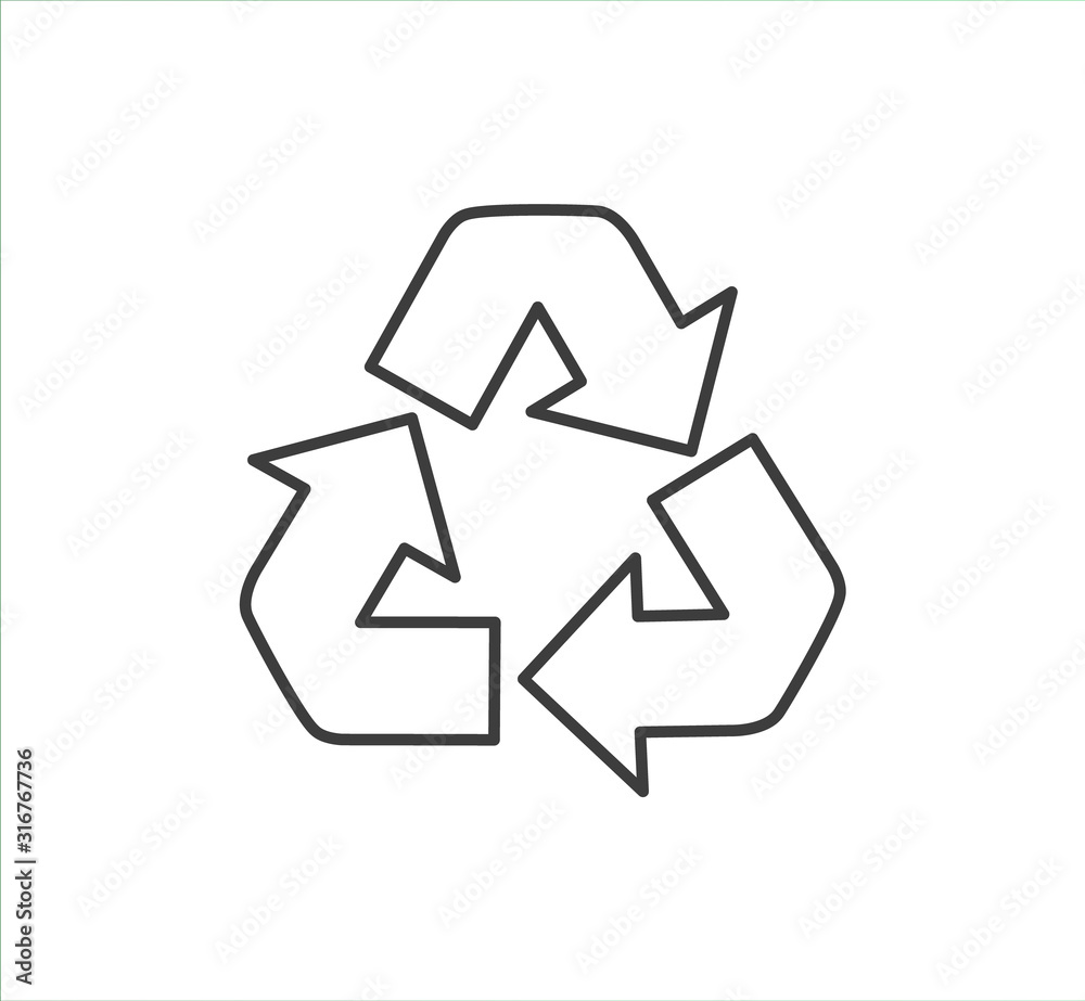 Recycle thin line icon. Vector Recycle thin line icon. Vector